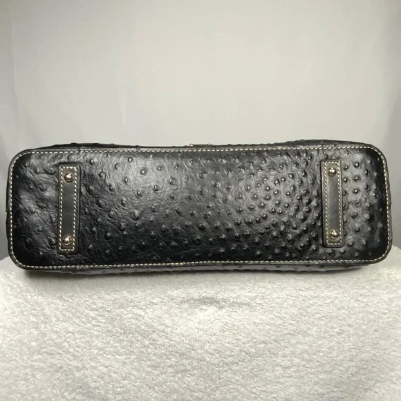 Dooney & Bourke Ostrich Leather Cooper Hobo Purse - Picture 8 of 16